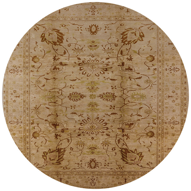 Tapis oriental brun clair Hovig, Rond 7 pi