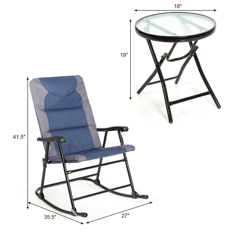 2 - Person Patio Conversation Set, Blue/Gray