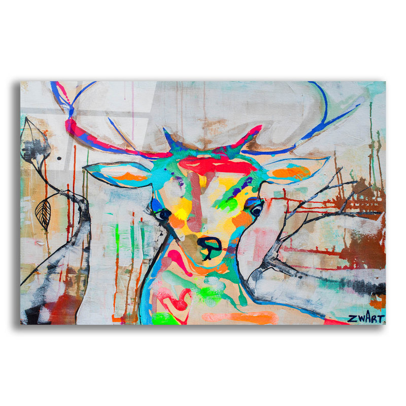 «Deer Soul» par Zwart, H 12 po x l 16 po x P 0,13 po