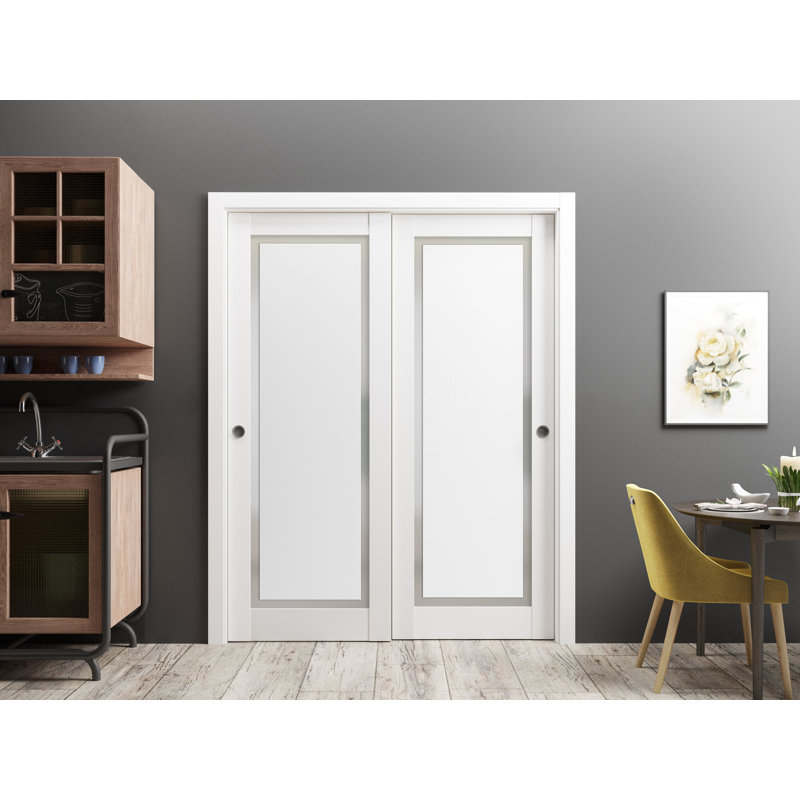 Portes planes coulissantes en bois givré Planum, 36 po x 84 po