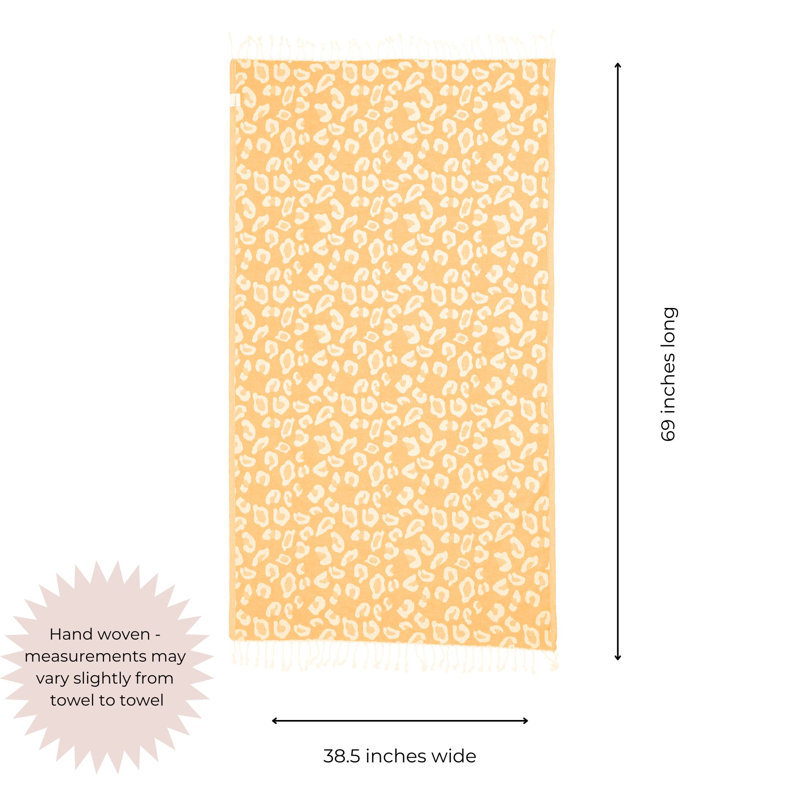  Serviette de plage réversible à imprimé léopard, 100% coton, Peshtemal résistant au sable, mince et absorbante, 69 po x 38 po