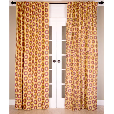 Pure Silk Dupioni Room Darkening Back Tabs Curtain with Cotton Lining for Living Room