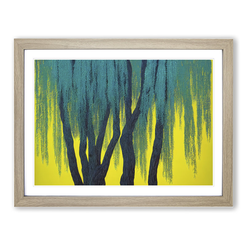 Awesome Weeping Willow Trees - Framed Print, 46cm H x 64cm W x 2cm D, Oak