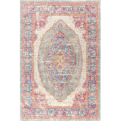 Stites Medallion Fuchsia/Mustard/Indigo Rug