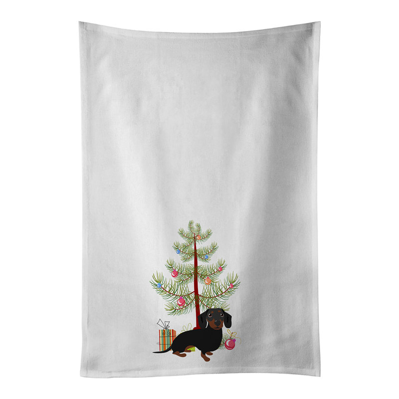 Cotton Tea Towel Kitchen Towel, Dachshund Black And Tan