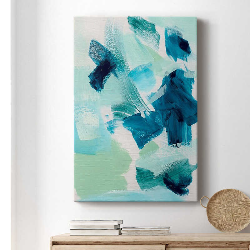 «Teal Composition II», reproduction sur toile tendue, H 18 po x l 12 po x P 1 po