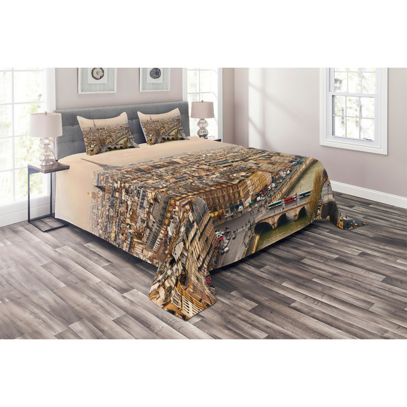 Eiffel Tower Eclectic Polyester Coverlet
