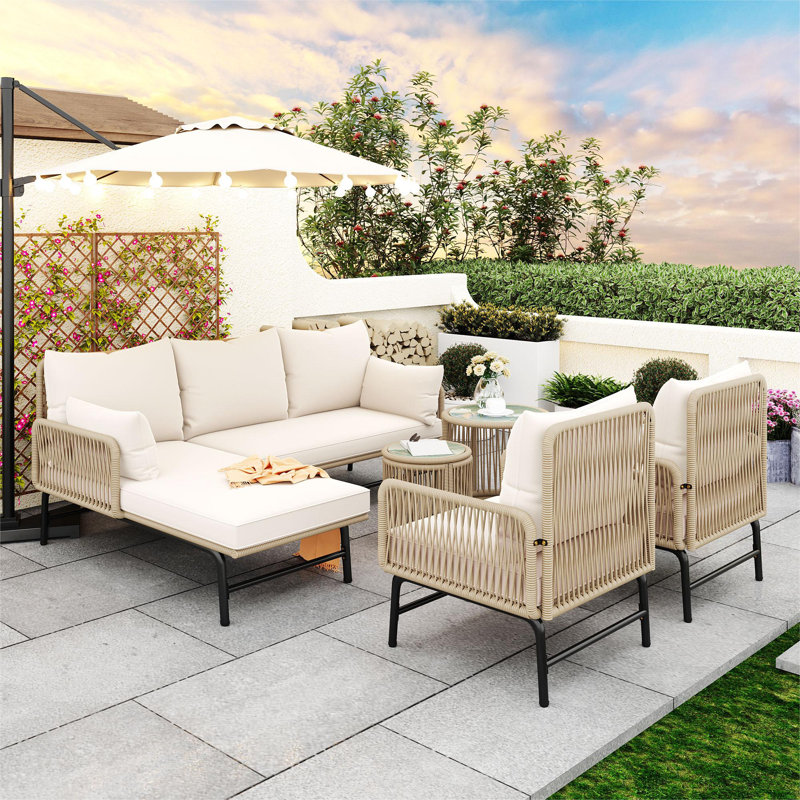 150 - Person Seating Group with Cushions, Natural, Beige