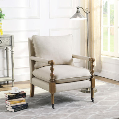 Chaise d'appoint en bois avec pieds tournés