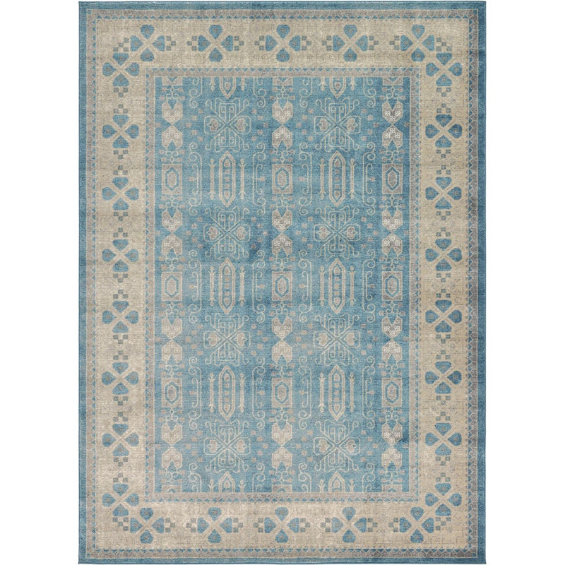 Tapis à motif oriental ciel Linz, Rectangle 6 pi x 9 pi