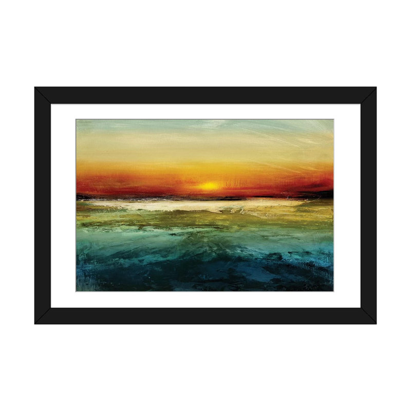 «Réglage du soleil», reproduction sur toile, H 16 po x l 24 po x P 1 po, Papier d'art encadré noir, Blanc