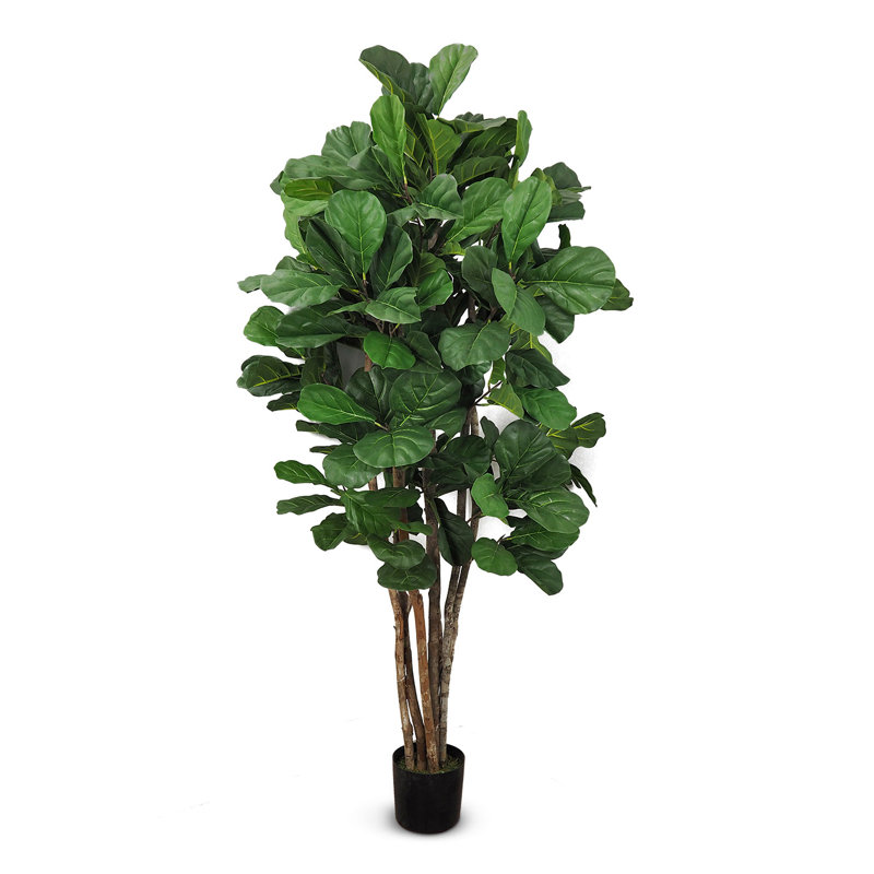 Fausse feuille de violon botanique au fini vert, H 76 po x l 42 po x P 42 po