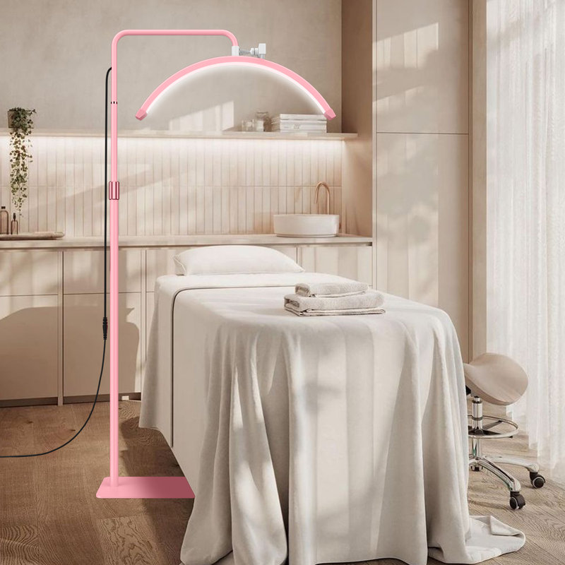 Half Moon Lash Light Led Floor Lamp For Eyelash Extension, Pink
