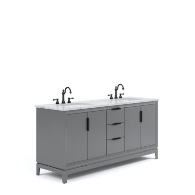 Elizabeth 72" Double Bathroom Vanity Set with Mirror