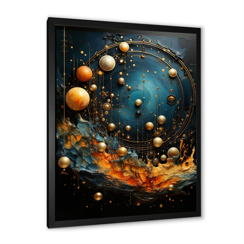 Liebhardt " Astrology Planetary Rhapsody Mixed ", Black Picture Framed, 20" H x 12" W x 1" D