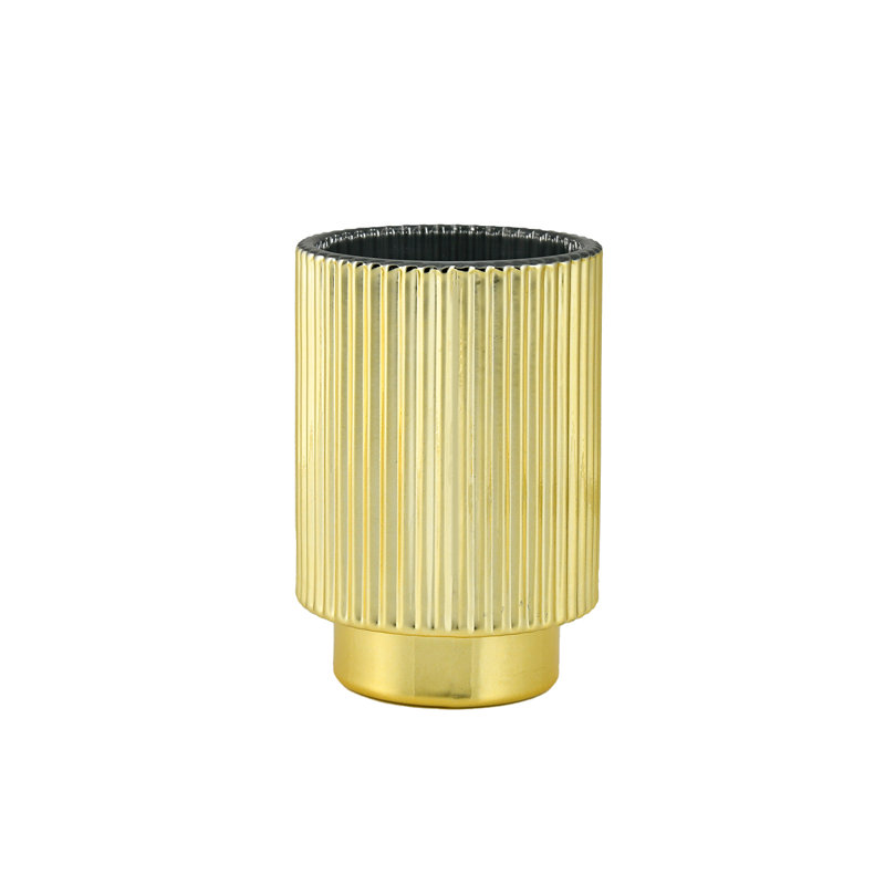 Laynie 5'' H Glass Tabletop Votive Holder, Gold