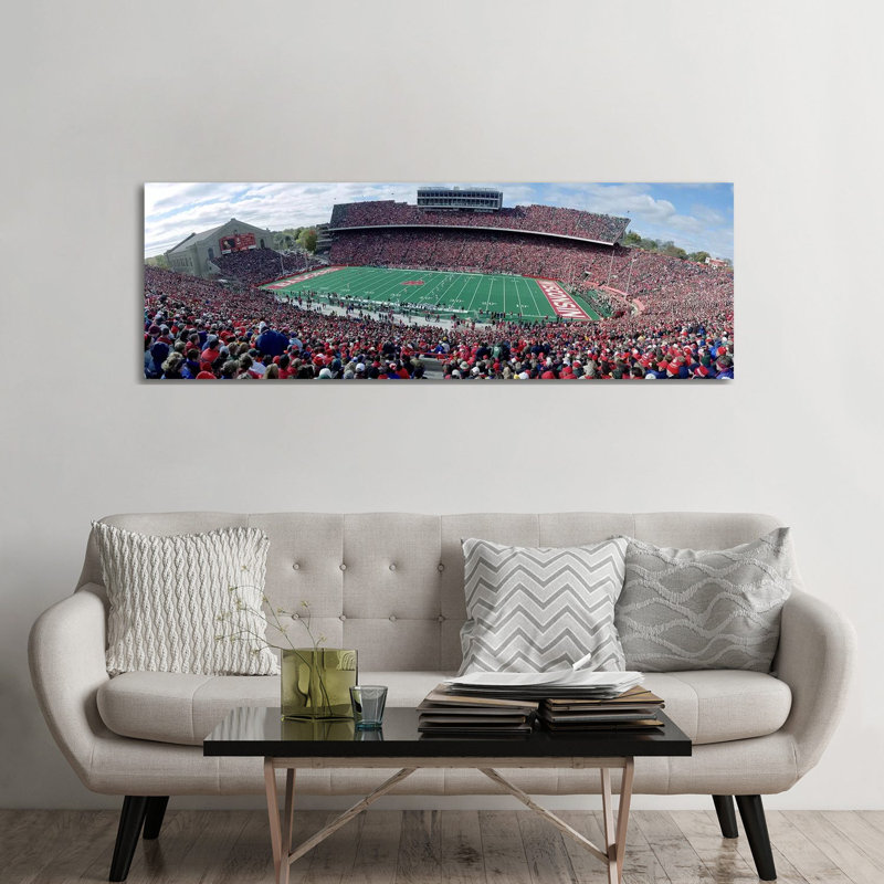 University Of Wisconsin Football Game, Camp Randall Stadium, Madison, Wisconsin, USA - Wrapped Canvas Panoramic Print