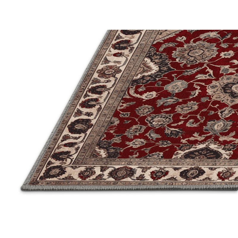 Machine Washable Persian Gray Area Rug, Rectangle 5' x 8'
