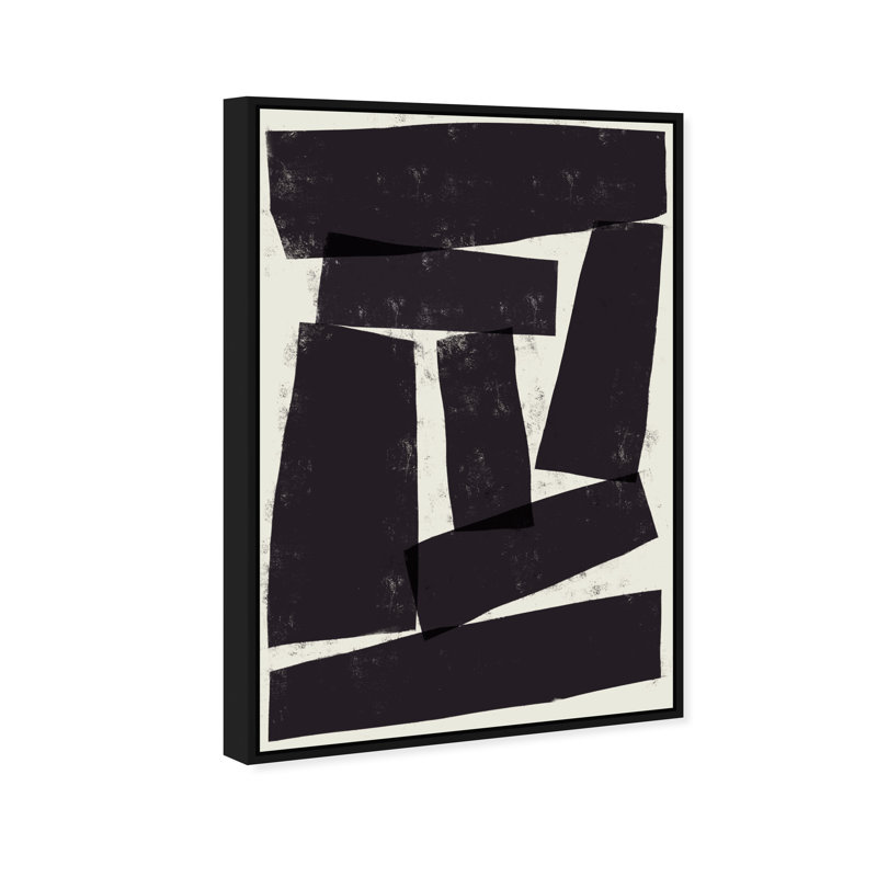 Black And White 2 Canvas Abstract Print by Oliver Gal, Black Frame, 10 x 15, 37"H x 25"W, Black Frame
