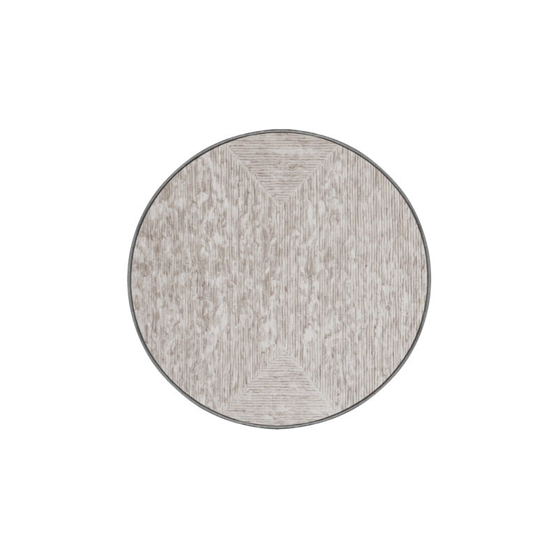 Machine Washable Gray Area Rug, Round 7'