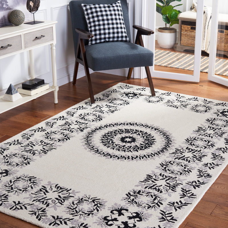 Empire Hand Tufted Indian Wool Floral Rug, Rectangle 8' x 10'