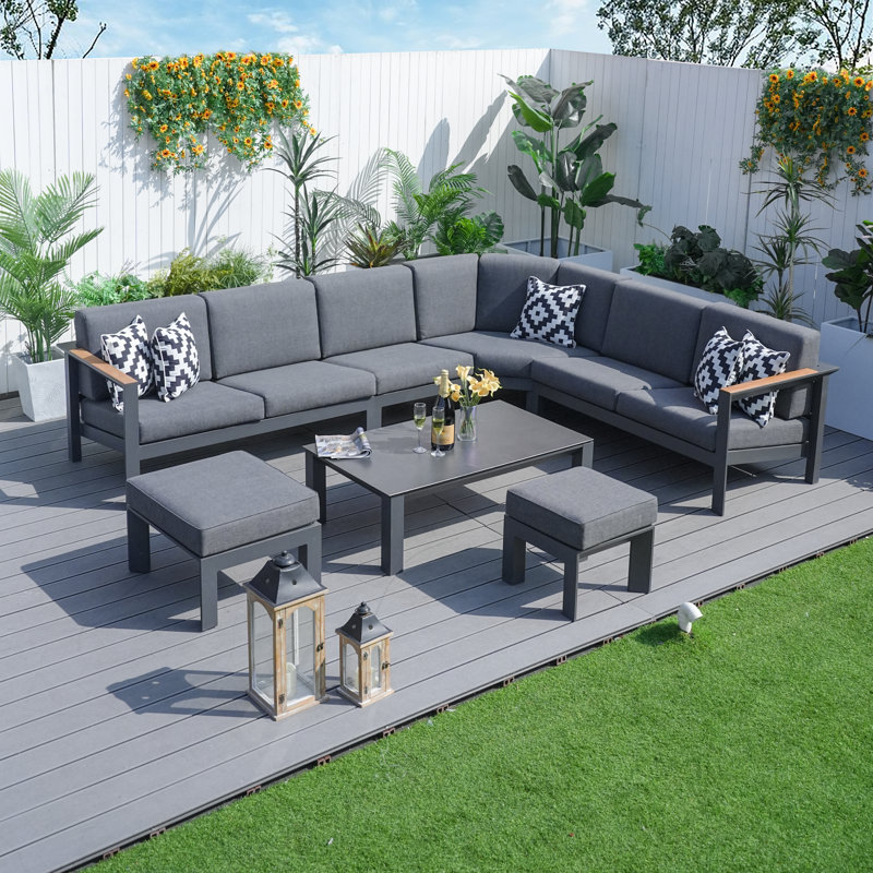 Caggiano 7 Piece Sectional Seating Group with Cushions
