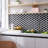 Nero Marquina 12.01 in. x 13.78 in. Geometric Polished Marble Mosaic Tile
