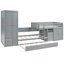 Lit simple superposé avec lit gigogne gris - amplement d'espace de rangement pour 2 armoires, armoire et bureau gris, armoire, armoire, tiroirs-2094862285