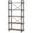 63" Tall  5-Tier Rustic Brown Industrial Metal Bookshelf Unit for Living room, Office & Kitchen