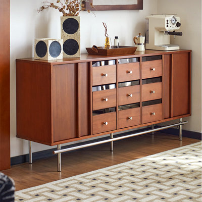 Retro and Simple Nine-Drawer Side Cabinet