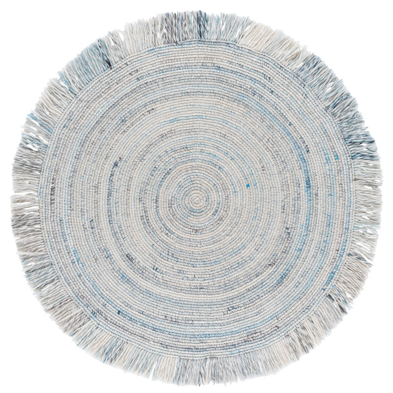 Tapis ivoire / bleu clair Renewal 402, Rond 5 pi