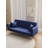 71-Inch Convertible Love Seat Sofa, American Retro Blue Velvet Material, Suitable For Small Living Room, Bedroom, Office-51390501