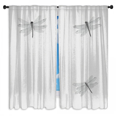 Three Dragonfly Illustration Window Curtains Dragonfly Sheer & Room Darkening - 2 Panels