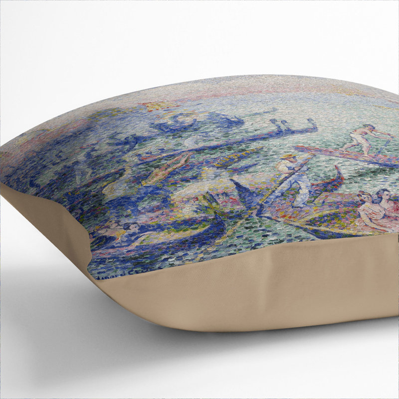 Regatta In Venice Square Throw Cushion, 40cm H x 40cm W x 15cm D, Stone