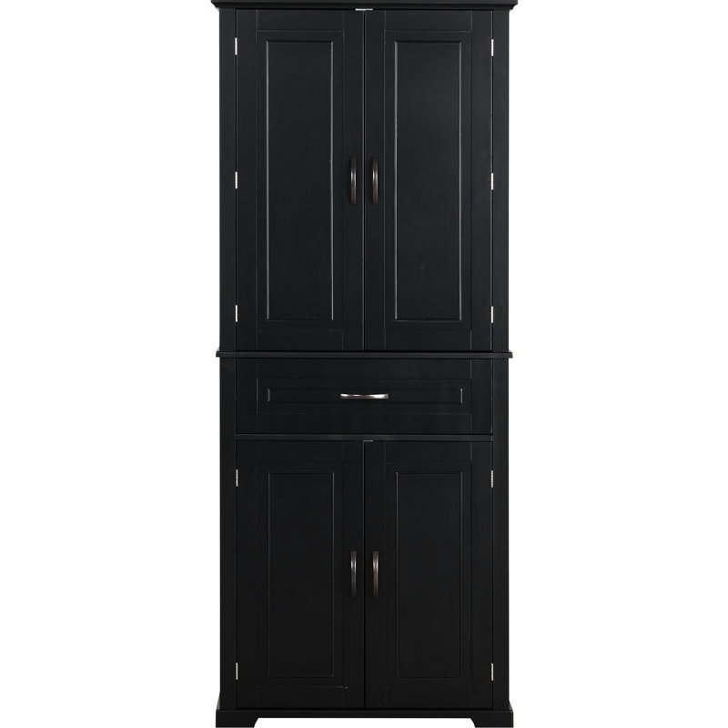 Armoire noire pour salle de bain - Tablette réglable Solution de rangement spacieuse Grand espace, Black
