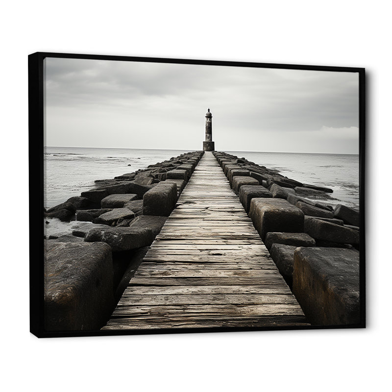 Amanzia - Plage et océan, impressions sur toile, H 30 po x l 40 po x P 1,5 po, Cadre flottant noir