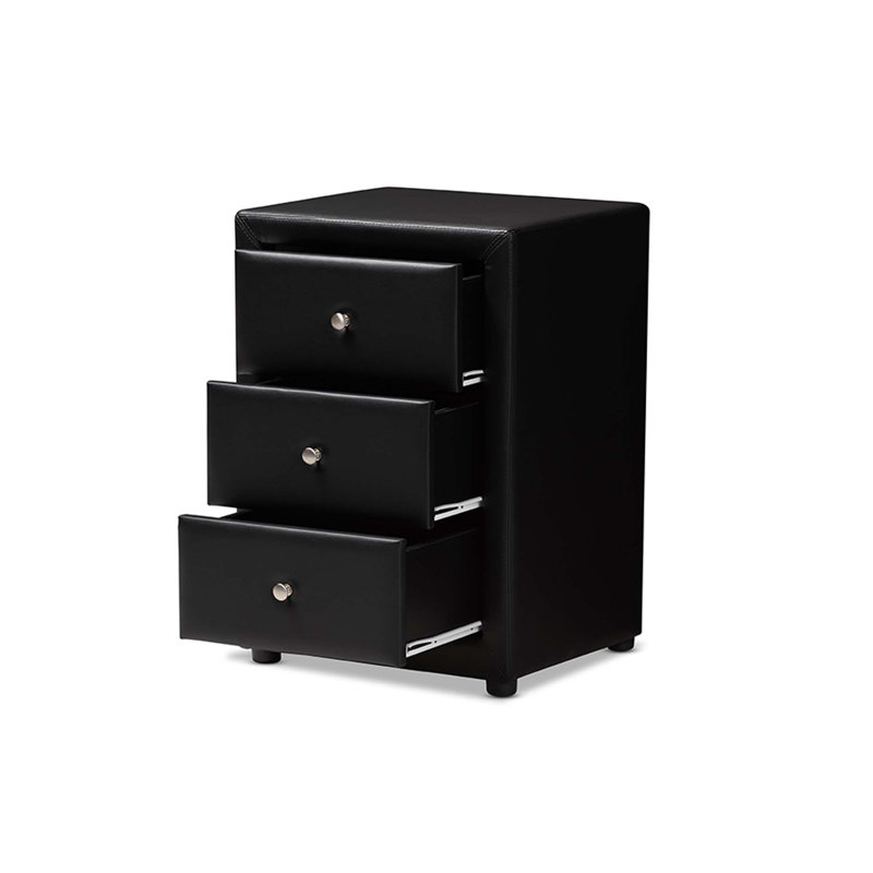 Table de chevet 3 tiroirs Caden Jonesy, Noir