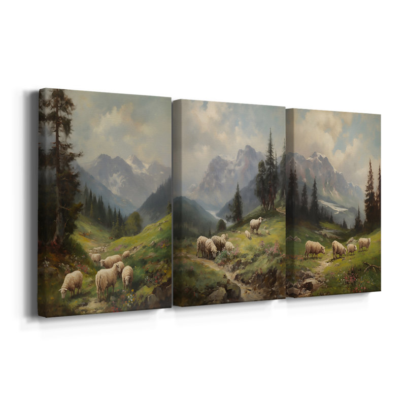 ANIMALS Series CECV - Toile tendue avec châssis - 3 pièces, H 27 po x l 54 po