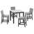 5PCS Velvet Upholstered Dining Set in Gray