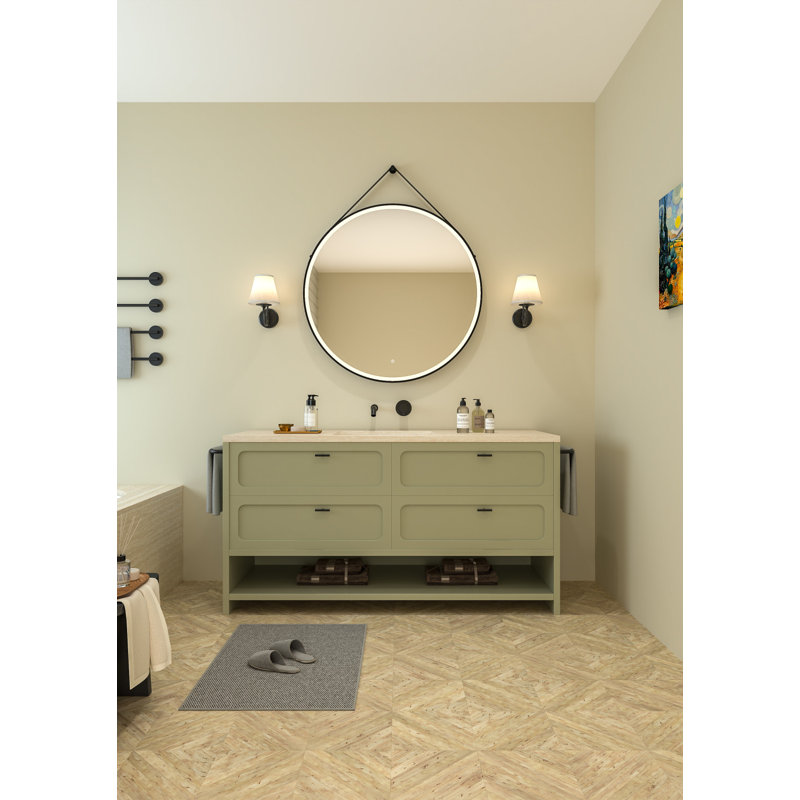 Kingston Brass Aurora 40-Inch Round LED Bathroom Mirror, Front Light, Anti-Fog, Dimmable Touch Sensor Lighted Mirror