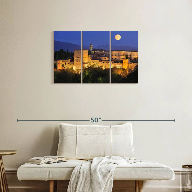 Rorry Full Moon At Alhambra Palace, 20" H x 33" W
