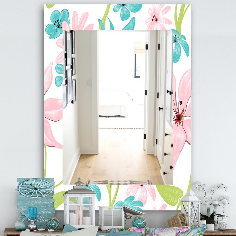 Miroir mural fleur 32, H 24 po x l 32 po