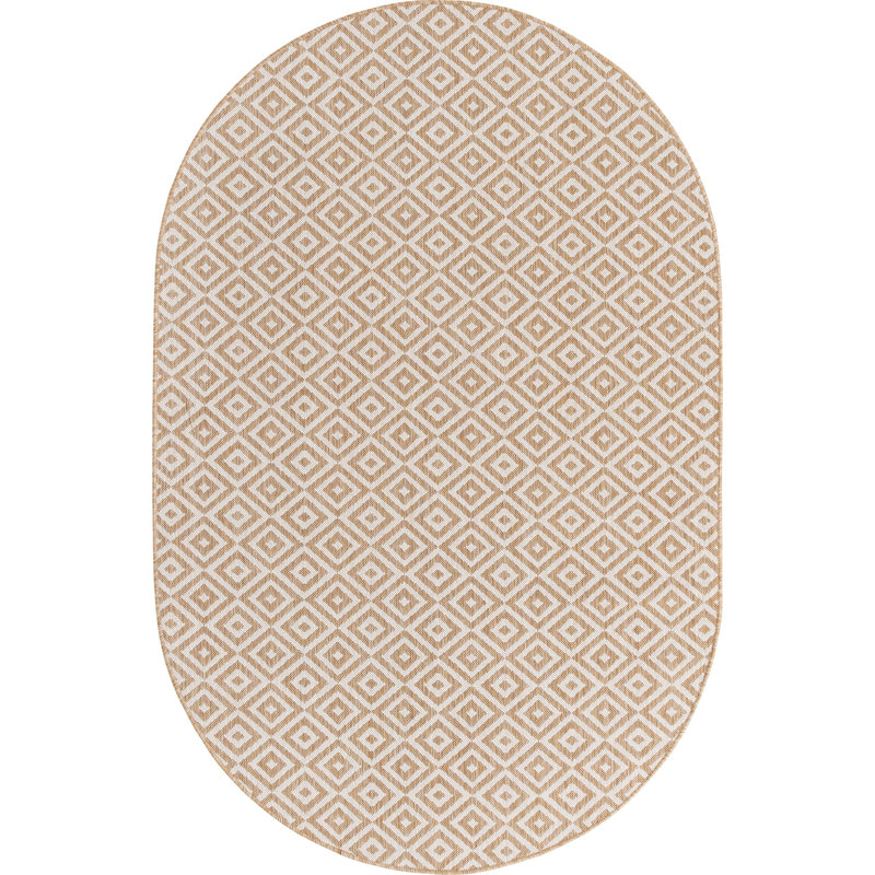 Tapis d'extérieur couleur os, Ovale 5 pi 3 po x 8 pi