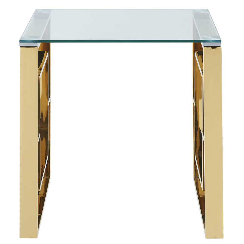 Table d'appoint Brian en or, Doré