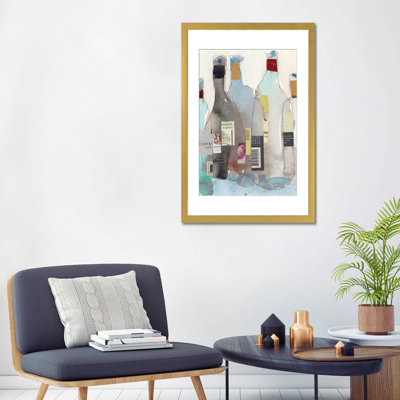 The Wine Bottles III - reproduction d'art murale - papier d'art encadré