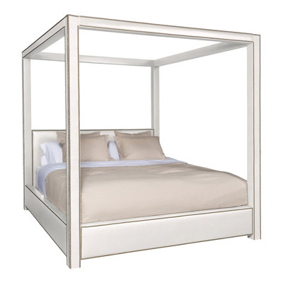 Eastwood King Upholstered Low Profile Four Poster Bed