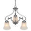 Lustre d'intérieur / classique en chrome à 3 lumières avec abat-jour en verre givré Amarvir
