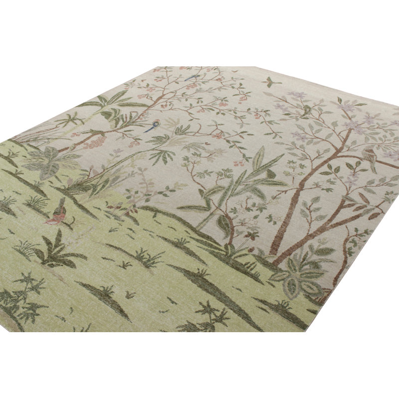 Distressed Homage Hand Knotted Wool Animal Print Area Rug, Rectangle 13' x 19'