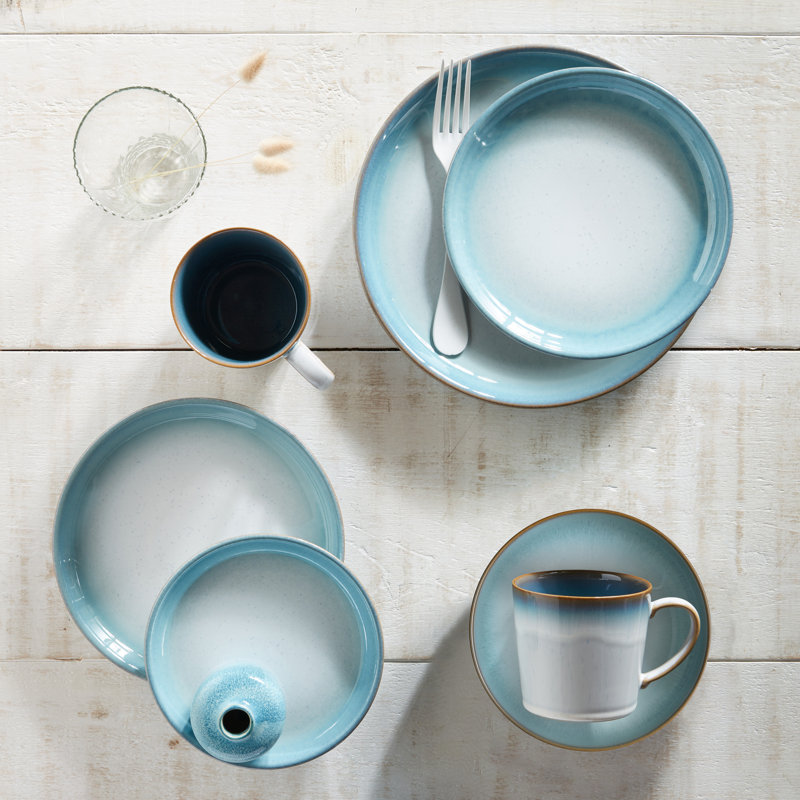 6.7'' Stoneware Appetizer Plate , Set of 4, Teal