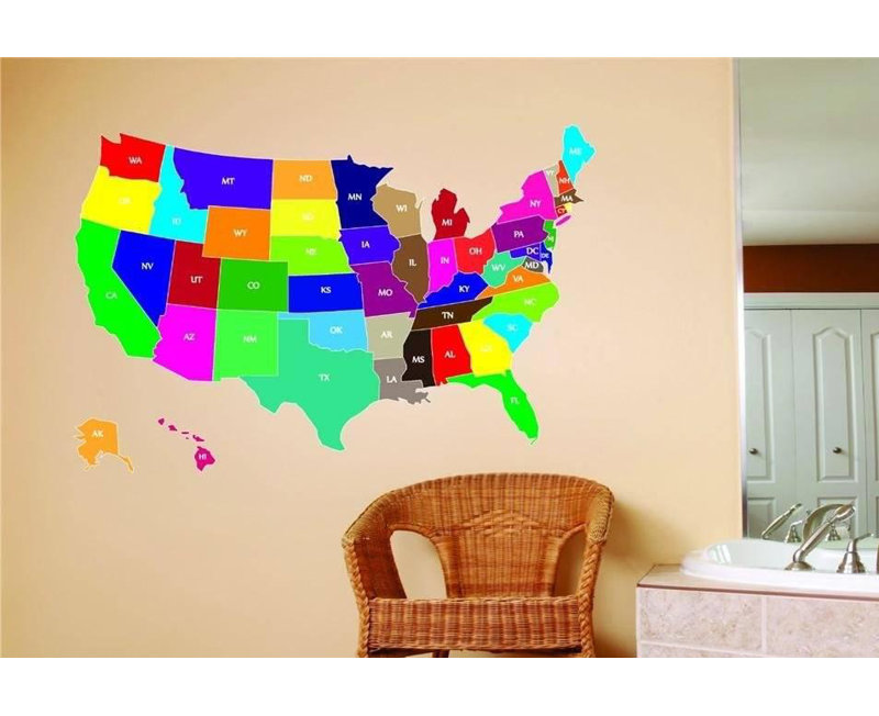 Geography Non-Wall Damaging Wall Decal